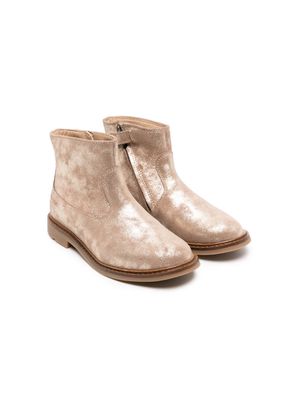 Pom D'api glitter-finish suede ankle boots - Neutrals