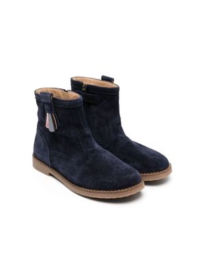 Pom D'api layered-detail suede ankle boots - Blue