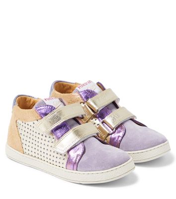 Pom d'Api Mousse Easy Top leather and suede sneakers
