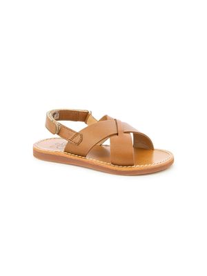 Pom D'api Plage-Stitch Cross leather sandals - Brown