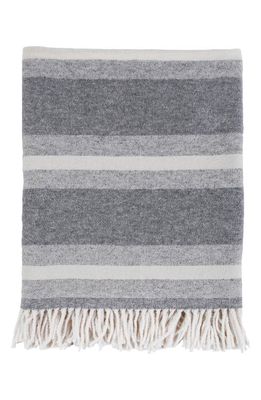 Pom Pom at Home Alpine Stripe Cotton Throw Blanket in Grey Tones