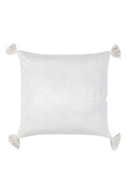 Pom Pom at Home Bianca Cotton Velvet Accent Pillow in White Tones