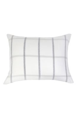 Pom Pom at Home Copenhagen Windowpane Check Cotton Accent Pillow in White/grey