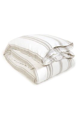 Pom Pom at Home Jackson Stripe Linen Duvet Cover in White/Beige