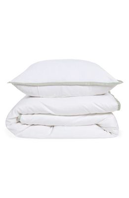 Pom Pom at Home Langston Sateen Duvet Cover & Sham Set in White/Seaglass 