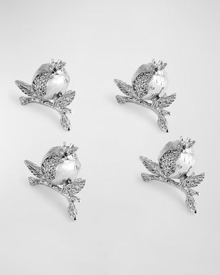 Pomegranate Silver Place Card Holder, Set of 4