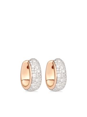 Pomellato 18kt rose gold diamond Iconic hoop earrings - White