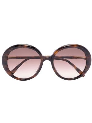Pomellato Eyewear tortoiseshell-effect round-frame sunglasses - Brown