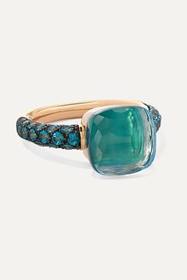 Pomellato - Nudo 18-karat Rose And White Gold, Agate And Topaz Ring - Rose gold