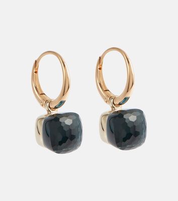 Pomellato Nudo 18kt rose gold and white gold earrings with blue topaz