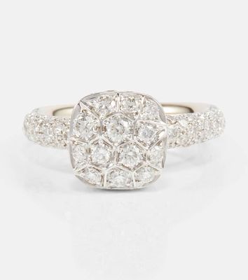 Pomellato Nudo Solitaire 18kt white and rose gold ring with diamonds