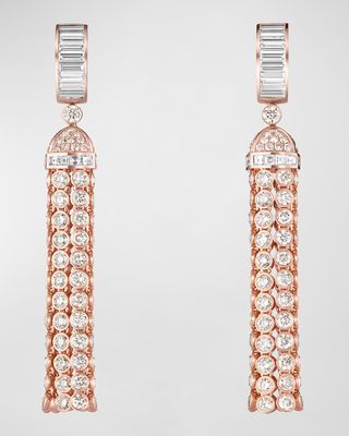 Pompon Diamond Pendant Earrings in 18K Pink Gold