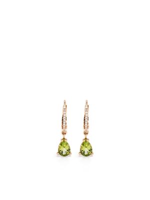 PONTE VECCHIO 18kt rose gold Iris diamond and peridot drop earrings