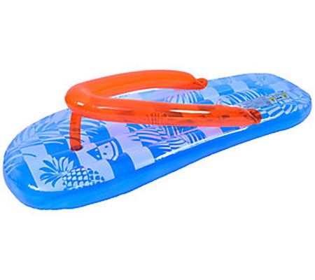 Pool Central 65" Inflatable Blue/Orange Jumbo F lip-Flop Float