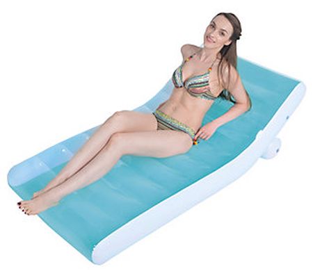Pool Central 66.5" Blue and White Pool Lounger loat
