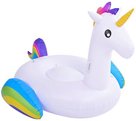 Pool Central 85.5" Inflatable White Unicorn Poo l Float