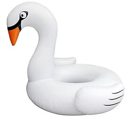 Pool Central Inflatable White Swan Swimming Poo l Float