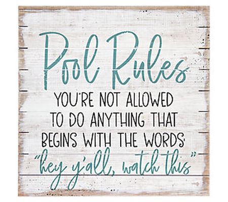 Pool Rules Wall Art