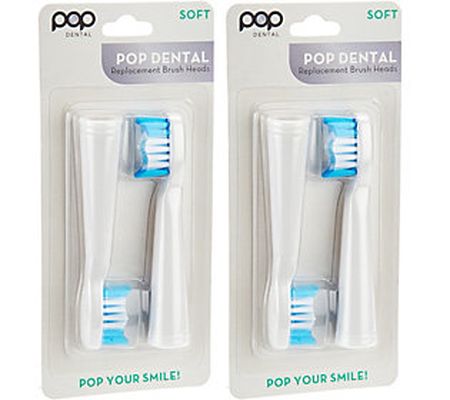 Pop Sonic Set of 4 Brush Heads for Pop Sonic and Go Sonic