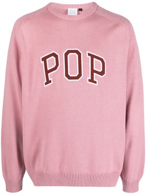 Pop Trading Company logo-appliqué cotton sweatshirt - Pink