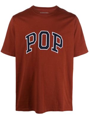 Pop Trading Company logo-appliqué cotton T-shirt - Red