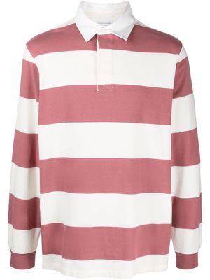 Pop Trading Company logo-print striped polo shirt - Pink