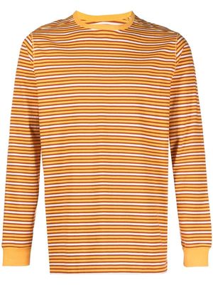 Pop Trading Company logo stripe cotton T-shirt - Yellow
