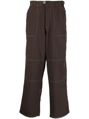 Pop Trading Company straight-leg belted trousers - Brown