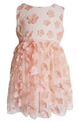 Popatu 3D Flower Tulle Dress in Peach