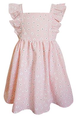Popatu Daisy Cotton Pinafore Dress in Pink
