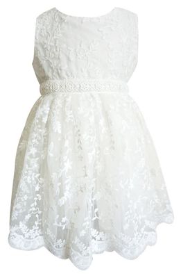 Popatu Floral Embroidered Dress in White 