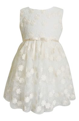 Popatu Floral Lace Bow Dress in Ivory