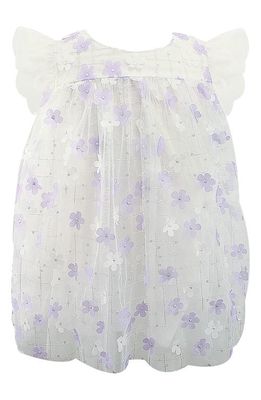 Popatu Floral Sequin Tulle Dress in Purple/White