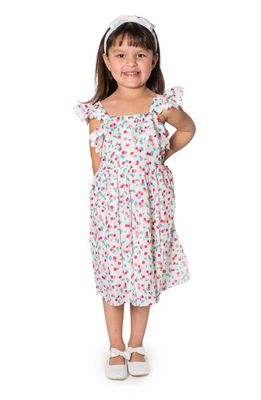 Popatu Kids' Cherry Ruffle Cotton Dress in Multi