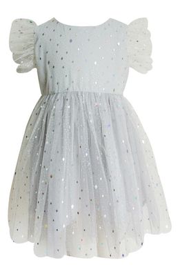 Popatu Kids' Diamond Foil Tulle Party Dress in Grey