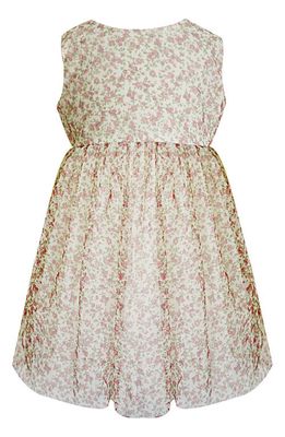 Popatu Kids' Floral Overlay Sleeveless Dress in Multi