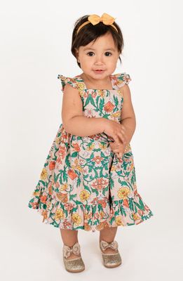 Popatu Kids' Ruffle Floral Dress in Pink Multi 