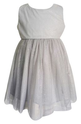 Popatu Kids' Shimmer Tulle Overlay Party Dress in Grey