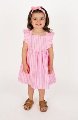 Popatu Kids' Stripe Pinafore Dress in Pink 