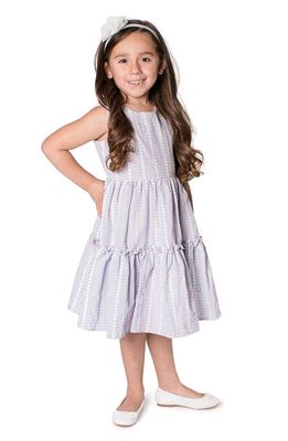 Popatu Kids' Tiered Cotton Seersucker Dress in Multi