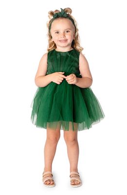 Popatu Kids' Tulle Fit & Flare Dress in Green