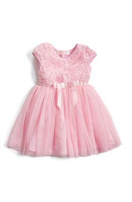 Popatu Short Sleeve Tulle Dress in Pink