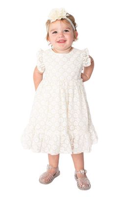 Popatu Tiered Lace Dress in White