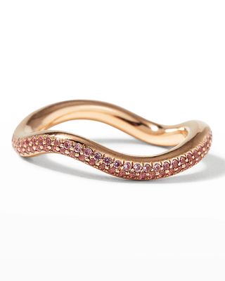 Popie Wave Ring with Pink Sapphires