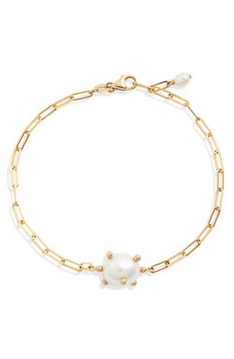 Poppy Finch Bubble Cultured Pearl Station Bracelet in Gold 