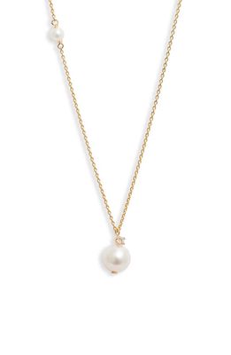 Poppy Finch Cultured Pearl & Diamond Necklace in 14Kyg