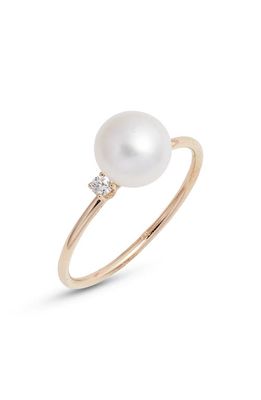 Poppy Finch Cultured Pearl & Diamond Ring in 14Kyg