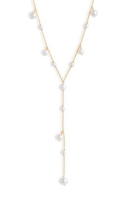 Poppy Finch Cultured Pearl Bubble Y-Necklace in Gold 