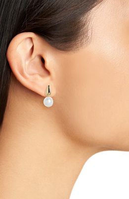 Poppy Finch Cultured Pearl Drop Earrings in Gold 