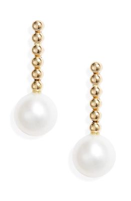 Poppy Finch Cultured Pearl Linear Beaded Earrings in 14Kyg